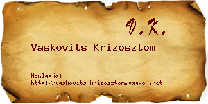 Vaskovits Krizosztom névjegykártya